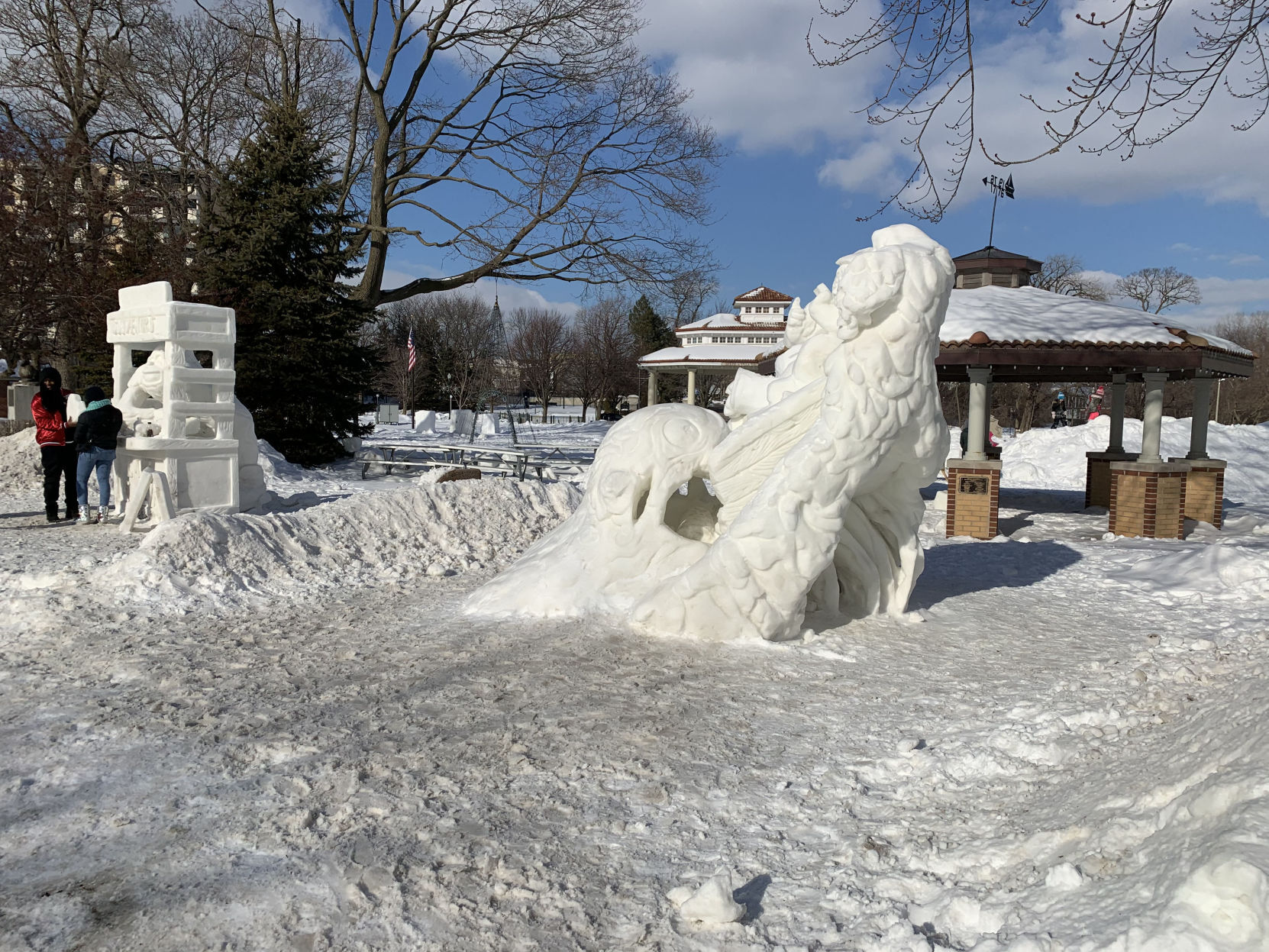 The "Likeness Monster" sculpture created by Illinois team Cave People from Space